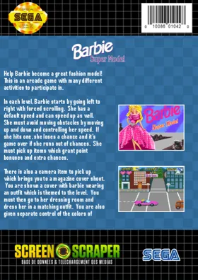 Barbie Super Model (USA) (Beta) box cover back